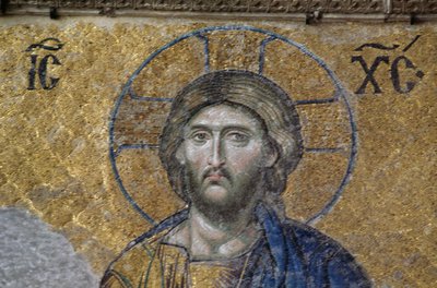 Deesis Cristo nella Hagia Sophia (mosaico) da Byzantine