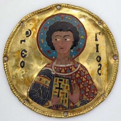 Medaglione con San Giorgio da una cornice di icona, c.1100 da Byzantine