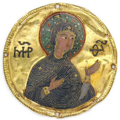 Medaglione con la Vergine da una cornice di icona, c.1100 da Byzantine
