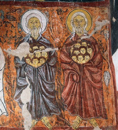 Santi Patroni degli innocenti, affresco bizantino (1212), Gulsehir Karsi Kilise (Chiesa di San Giovanni), Goreme (Patrimonio dell