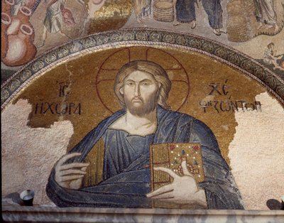 Rappresentazione di Cristo pantocratore (o Cristo in gloria) (Mosaico del 1310-1320) da Byzantine