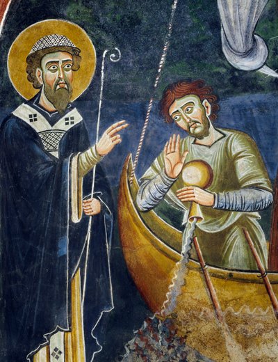San Nicola salva i pellegrini dal naufragio (dettaglio) da Byzantine