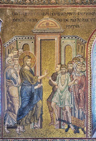 Il miracolo della guarigione del posseduto, mosaico bizantino, Episodi della vita di Cristo, XII-XIII secoli da Byzantine