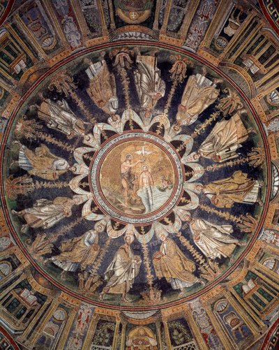 Gli apostoli (mosaico del soffitto, 400-450) da Byzantine