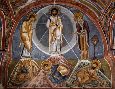 Trasfigurazione, affresco bizantino (XII secolo), Karanlik Kilise (Chiesa Oscura) (XII-XIII secolo), Goreme (Lista del Patrimonio Mondiale dell