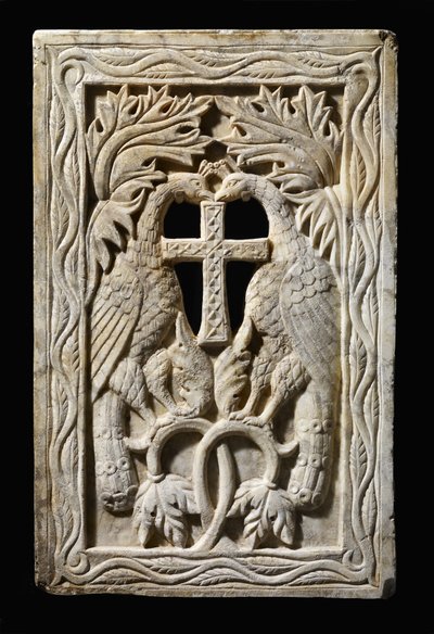 Pannello con due pavoni, 501-700 da Byzantine Byzantine