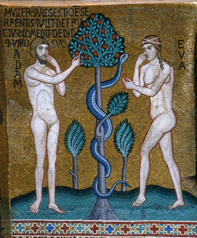 Adamo ed Eva. La caduta, 1140-1170 da Byzantine Master.