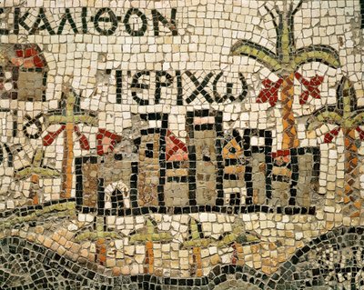 (dettaglio) di una mappa di Gerico da Byzantine School