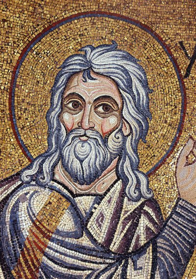 Dettaglio del profeta Isaia (mosaico) da Byzantine School