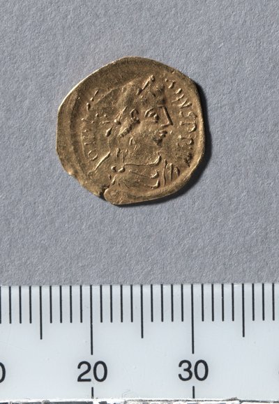 Mezzo Tremisse di Giustiniano I, Costantinopoli, 527-565 da Byzantine School