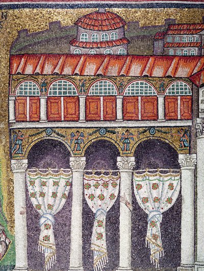 Ala sinistra del Palazzo di Teodorico, 527-99 (dettaglio) da Byzantine School