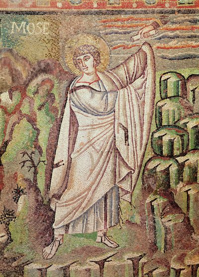 Mosè sul Monte Sinai, figura sopra la lunetta che raffigura l