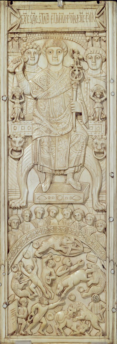 Pannello dal Dittico del Console Areobindo, Costantinopoli, 506 d.C. da Byzantine School