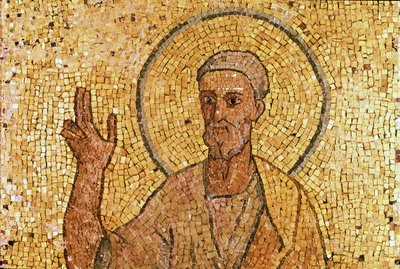 San Pietro, dalla Cripta di San Pietro, c.700 d.C. (dettaglio) da Byzantine School