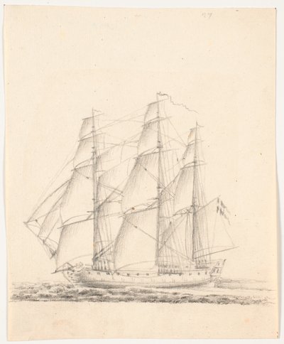 Nave da guerra a vele spiegate da C.A. Lorentzen