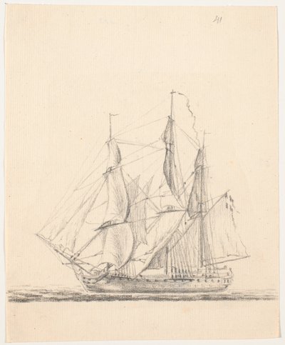 Nave da guerra a vele spiegate da C.A. Lorentzen