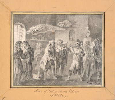 Scena da Ludvig Holberg "La polvere araba" da C.A. Lorentzen