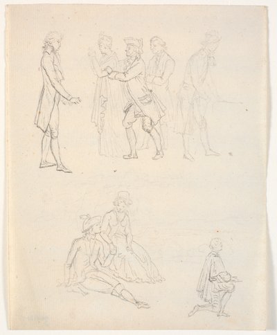 Tre schizzi di figure. Scene teatrali? da C.A. Lorentzen