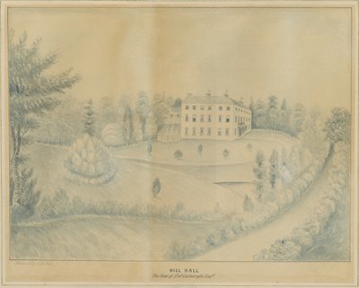 High Offley - Hill Hall: disegno a matita e lavaggio da C.B Ash