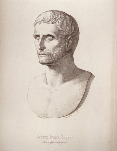 Ritratto di Lucius Junius Brutus, inciso da B.Barloccini, 1849 da C.C Perkins