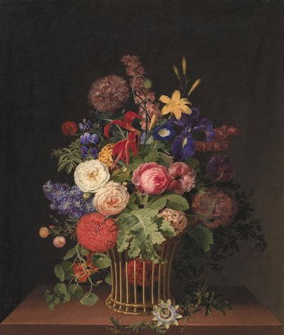 Un leggero cesto di vimini con fiori da C.D. Fritzsch