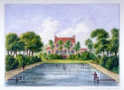 Persone che pescano a Peerless Pool, City Road, Finsbury, Londra, c. 1800 da CH Matthews