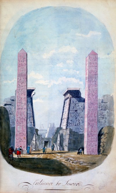 Ingresso di Luxor, Egitto (19° secolo) da CH Smith
