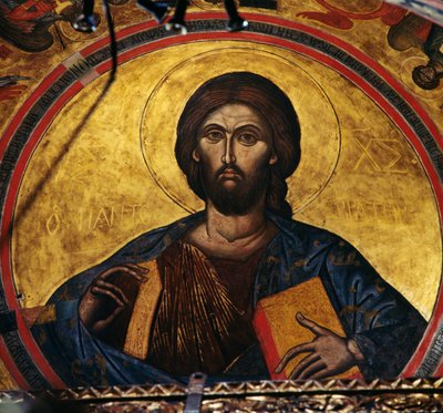 Cristo benedicente, affresco nella cupola del monastero di San Giovanni Teologo (Lista del Patrimonio Mondiale dell