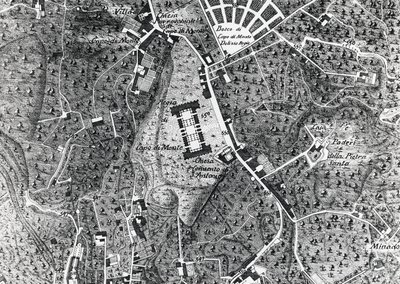 Mappa della città di Napoli con Capodimonte, (dettaglio) da J.B. and Brown J. Rowbotham