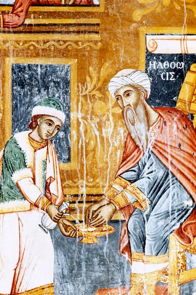 Affresco nel monastero di Mikro Sotiris, isola di Symi, Grecia (foto) da J.B. and Brown J. Rowbotham
