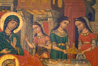 Madonna e donne che portano cibo, Arkadi, Creta, Grecia (foto) da J.B. and Brown J. Rowbotham