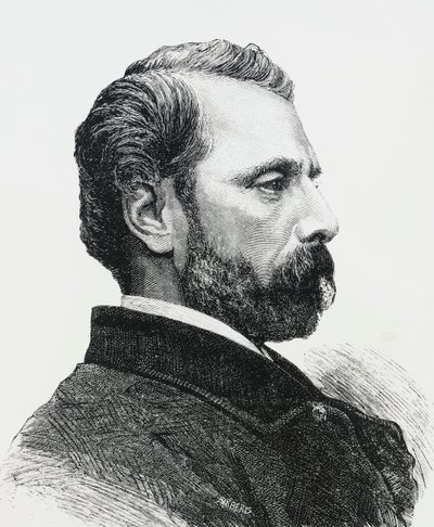 Ritratto di Agostino Bertani (1812-1886) nel 1860, medico e patriota italiano, incisione da J.B. and Brown J. Rowbotham