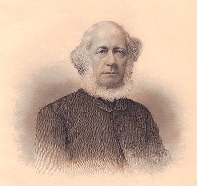 Ritratto del tutore americano e vescovo metodista Erastus Wentworth (1813-1886), incisione di F E Jones da Ladies