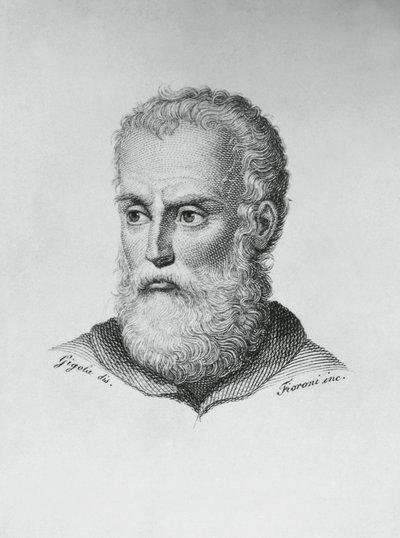 Ritratto di Annibale Caro (1507-1566), scrittore e poeta italiano, incisione di Ado Fioroni (attivo 1812-1833) da un disegno di Giovanni Battista Gigola (1767-1841) da J.B. and Brown J. Rowbotham