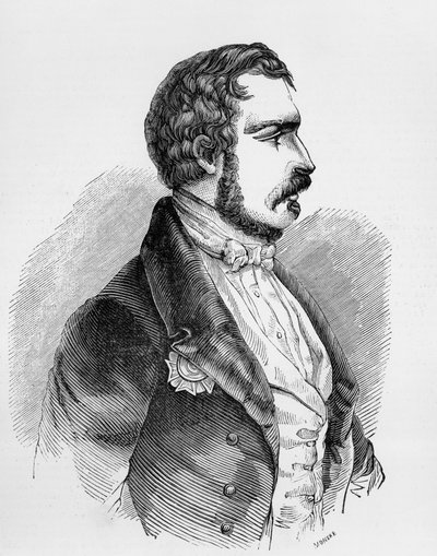 Ritratto di Carlo Luigi Napoleone Bonaparte, o Napoleone III, Presidente della Seconda Repubblica Francese e Imperatore del Secondo Impero Francese da J.B. and Brown J. Rowbotham