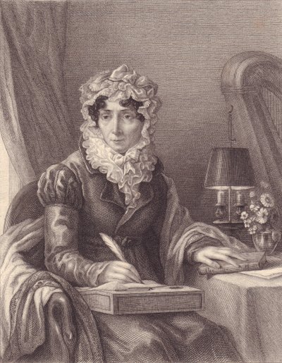Ritratto della scrittrice francese Stephanie-Felicite Ducrest de Saint Aubin, Madame de Genlis (1746-1830), incisione da J.B. and Brown J. Rowbotham