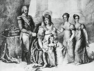 Ritratto di Vittorio Emanuele I, Re di Sardegna e Duca di Savoia, Piemonte e Aosta, con sua moglie Maria Teresa d