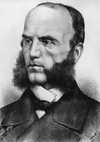 Ritratto di Wilhelm von Tegetthoff, ammiraglio austriaco, comandante delle forze navali durante la Seconda Guerra dello Schleswig e la Guerra Austro-Prussiana da J.B. and Brown J. Rowbotham