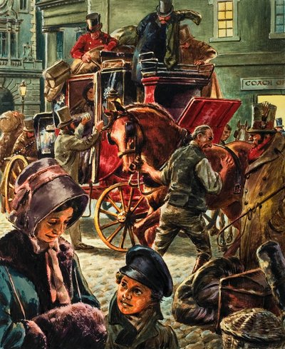 Una carrozza postale trainata da cavalli da C.L. Doughty
