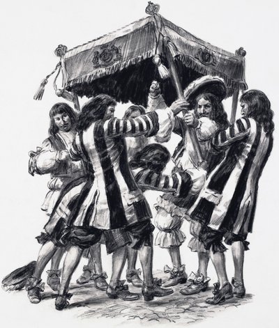 Incoronazione di Carlo II (guazzo su carta) da C.L. Doughty
