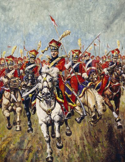Carica della cavalleria francese (olio su tela) da C.L. Doughty