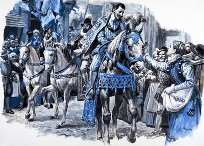 Enrico il Grande, da "Storia di Francia" (gouache su carta) da C.L. Doughty