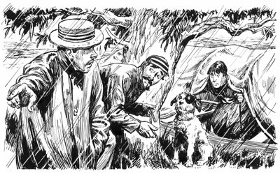 Illustrazione per Tre uomini in barca di Jerome K Jerome (penna e inchiostro) da C.L. Doughty