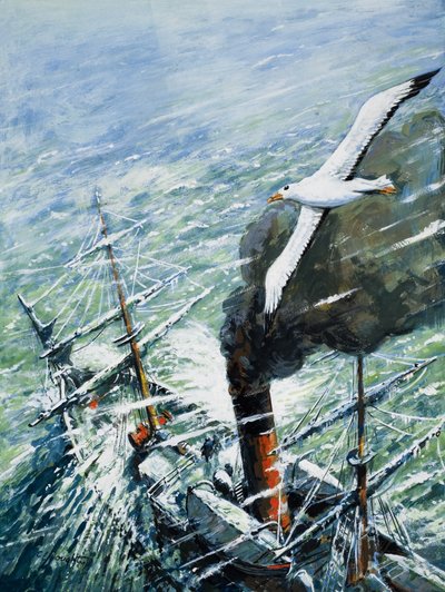 Spedizione antartica di Sir Ernest Shackleton su The Quest 1921-22 (gouache su carta) da C.L. Doughty