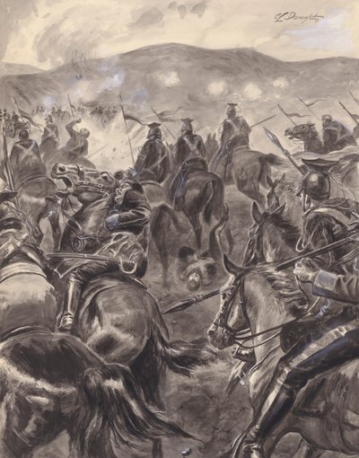 La carica della brigata leggera (gouache su carta) da C.L. Doughty