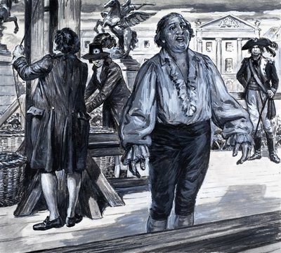 Il giorno in cui morì la monarchia francese, da "La storia della Francia" (gouache su carta) da C.L. Doughty