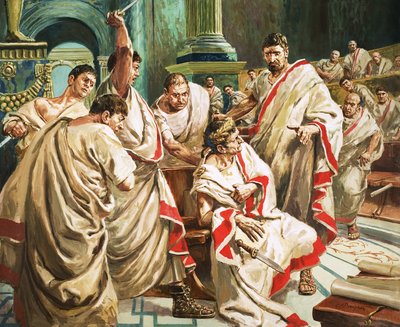La morte di Giulio Cesare (gouache su carta) da C.L. Doughty