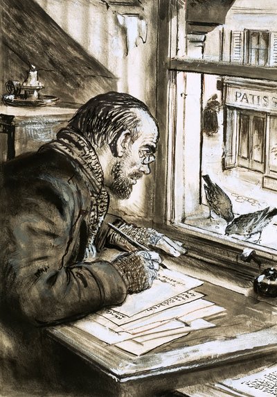Il guerriero delle parole, Emile Zola (gouache su carta) da C.L. Doughty