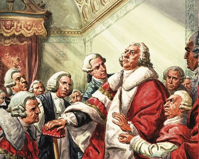 William Pitt pronuncia il suo ultimo discorso in Parlamento, nel 1778. da C.L. Doughty