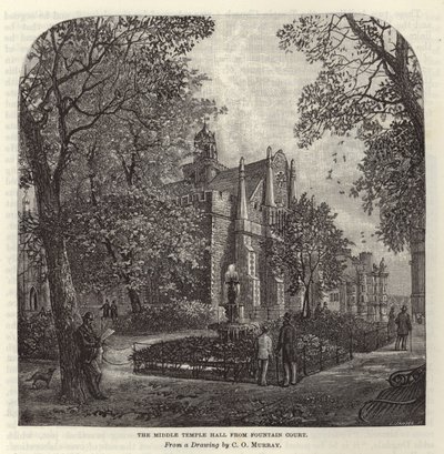 Middle Temple Hall da Fountain Court da C.O. Murray